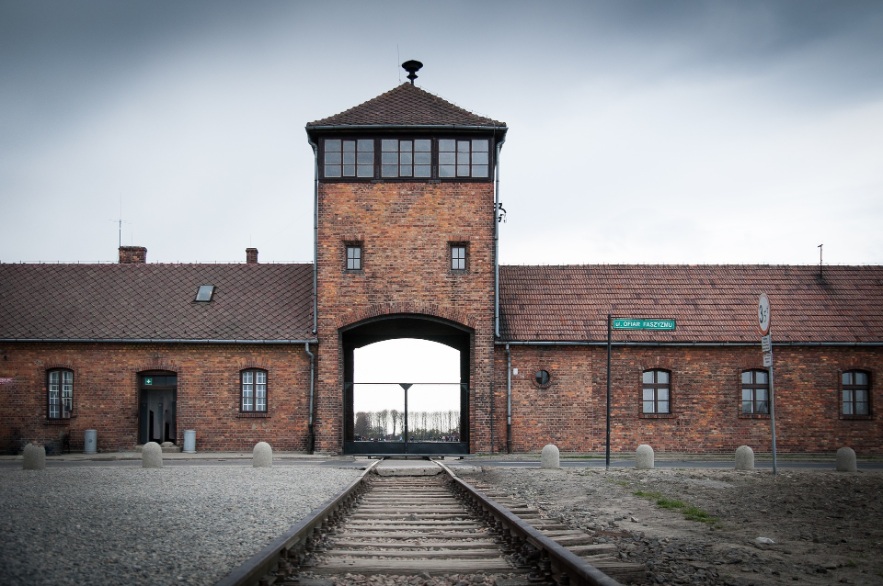 Birkenau concentration camp entrance gate near to Krakow