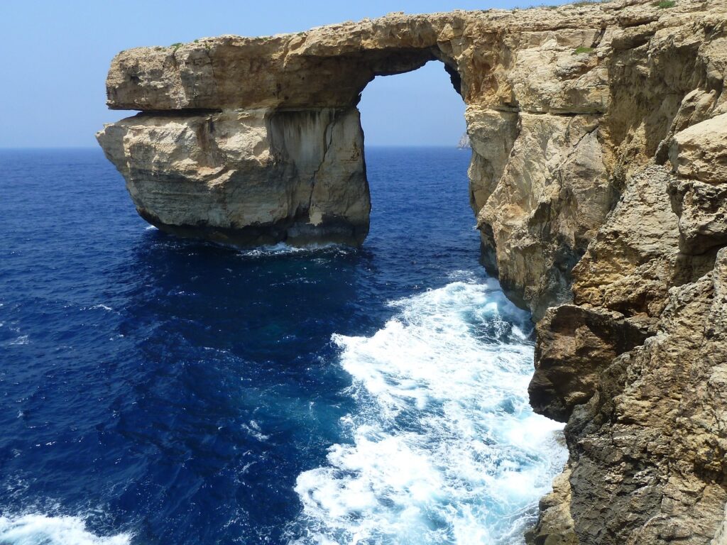 deep blue sea in Gozo island